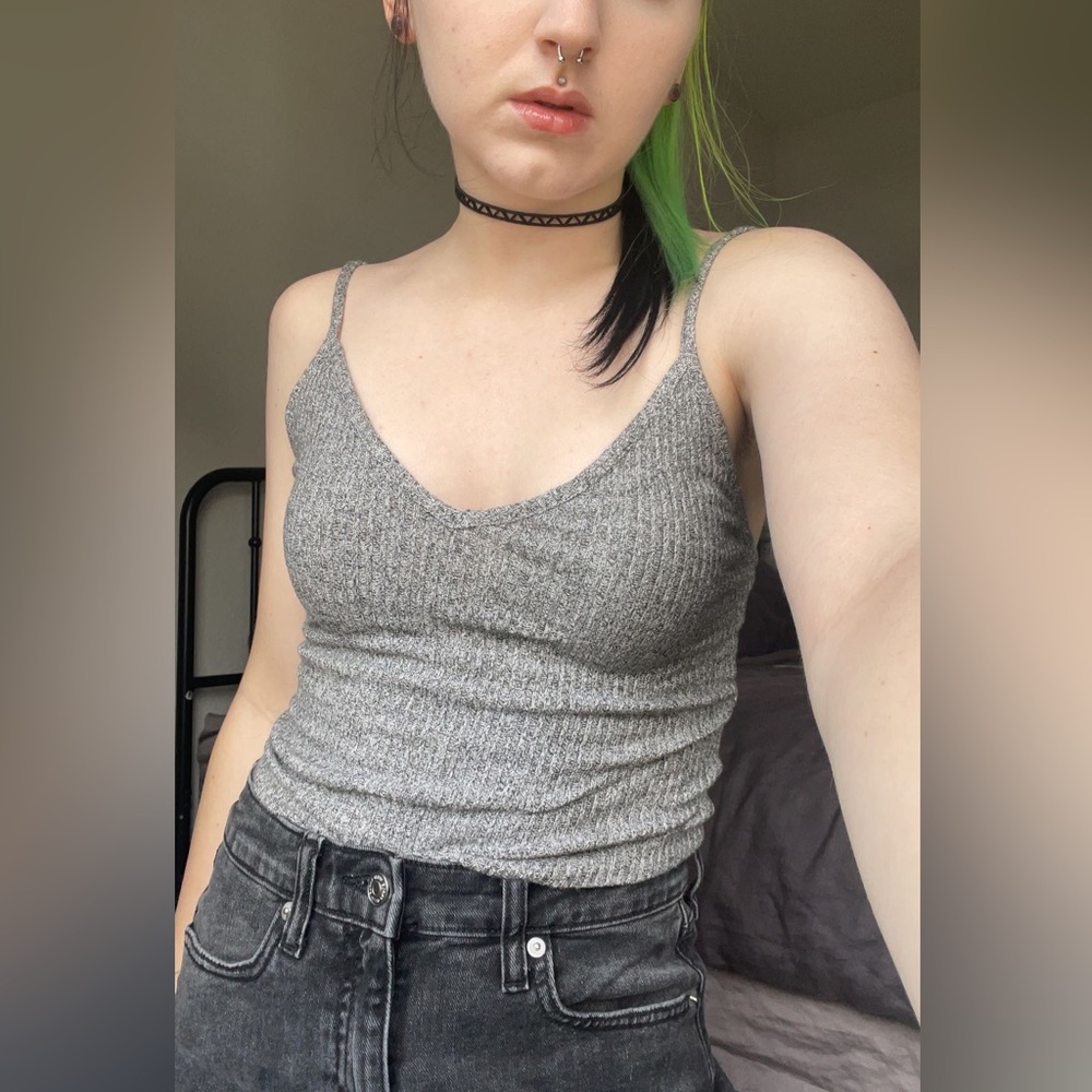 Grey Brandy Melville knit tank top